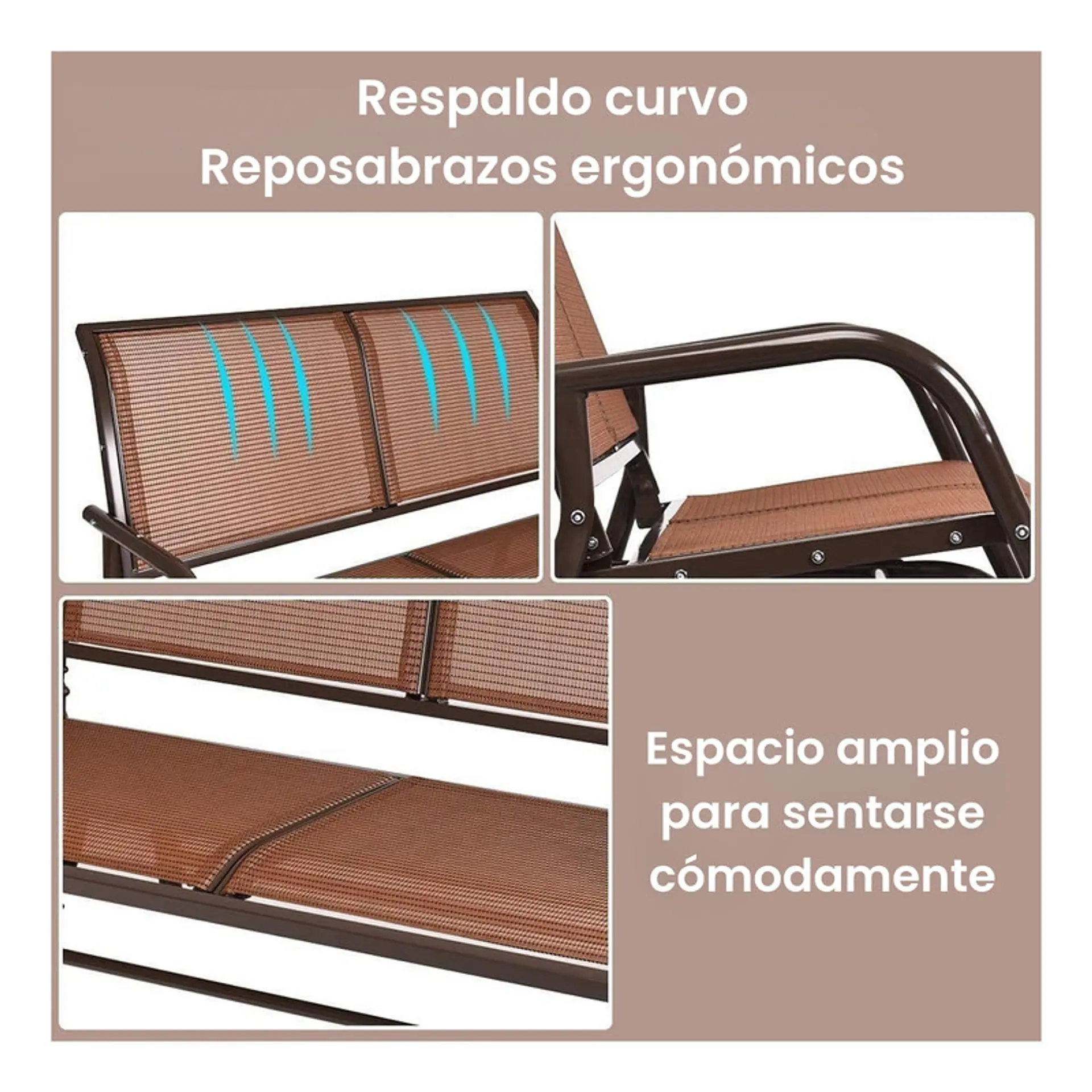 Banca Mecedora Terraza 2 Personas Sillon Exterior 5