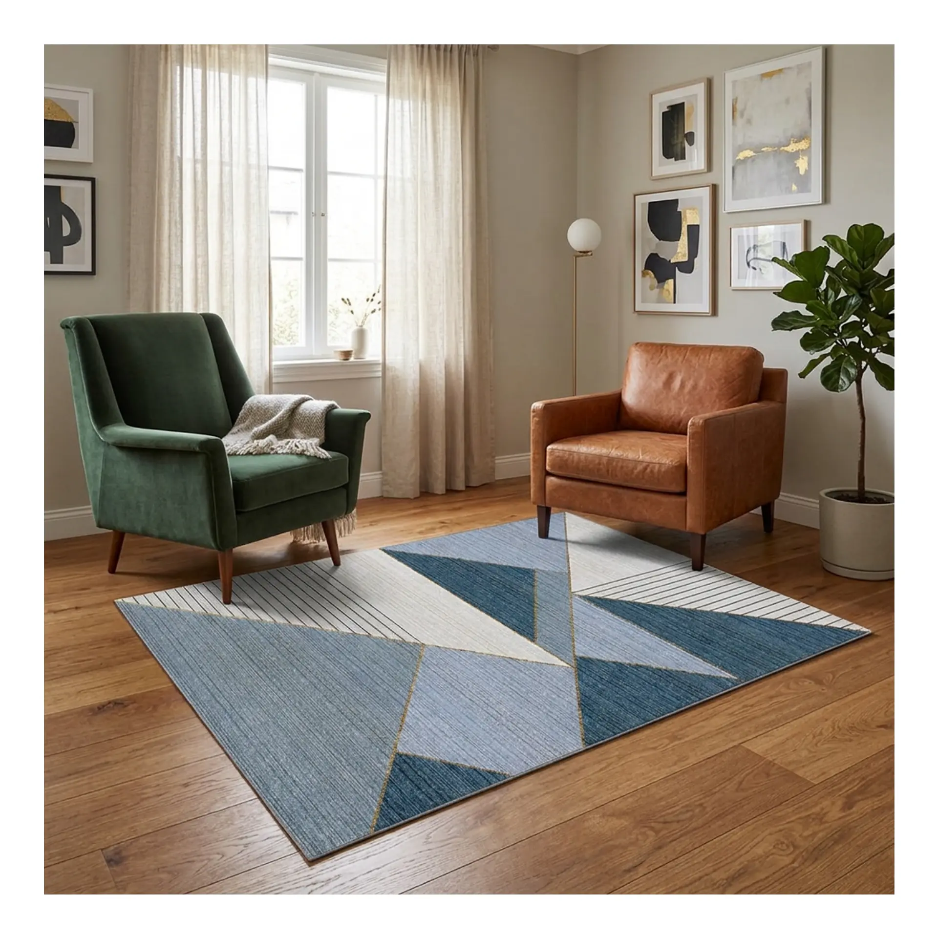 Alfombra Living Estampada 120X160 cm Livorno 1