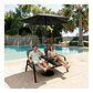 Juego Terraza 2 Sillas Mesa + Quitasol Sillones Exterior - Miniatura 3