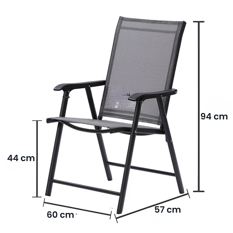 Set 4 Sillas Plegables Terraza Apoyabrazos  Jardin Exterior