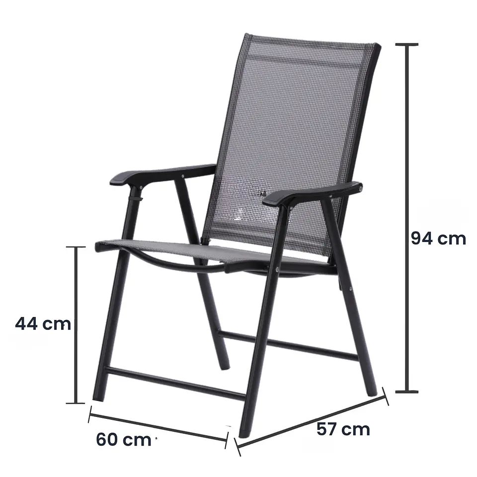 Set 4 Sillas Plegables Terraza Apoyabrazos  Jardin Exterior 2
