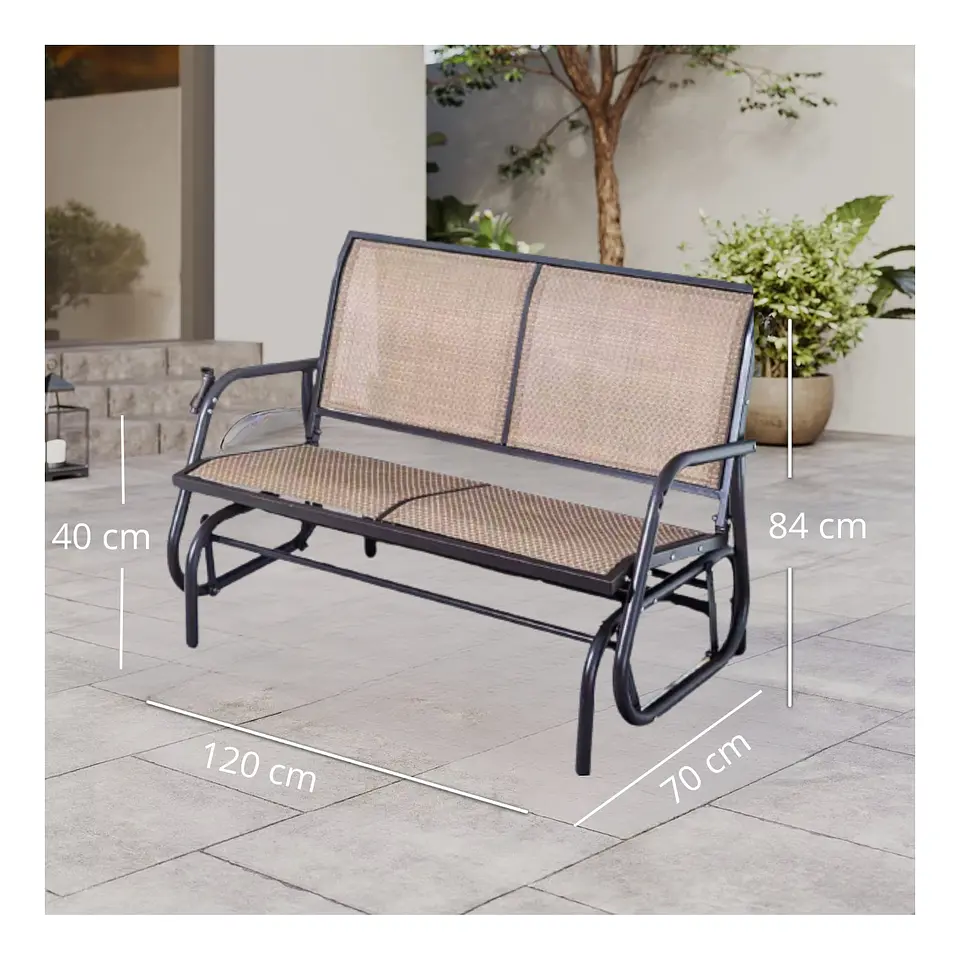 Banca Mecedora Terraza 2 Personas Sillon Exterior 2