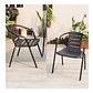 Set 2 Sillas Terraza Con Brazos Jardin Exterior Patio Cafe - Miniatura 2