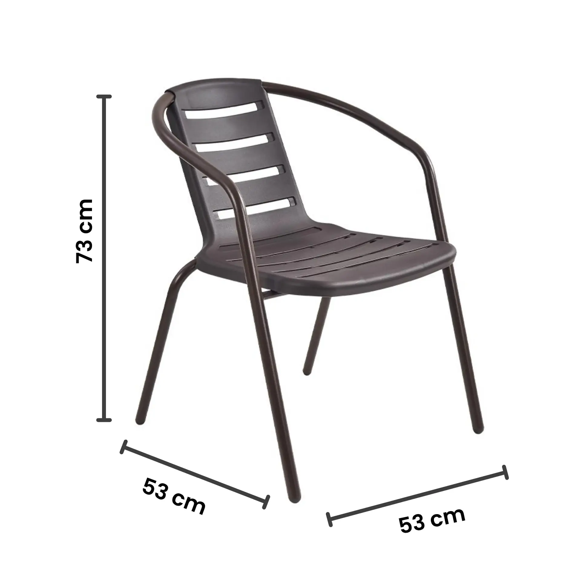 Set 2 Sillas Terraza Con Brazos Jardin Exterior Patio Cafe 3