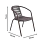 Set 2 Sillas Terraza Con Brazos Jardin Exterior Patio Cafe - Miniatura 3