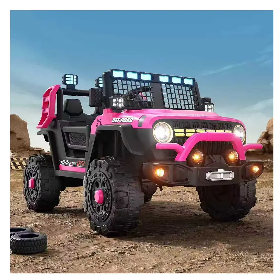 Auto Batería Jeep Eléctrico Infantil 12V Control Blaze Rosa  4