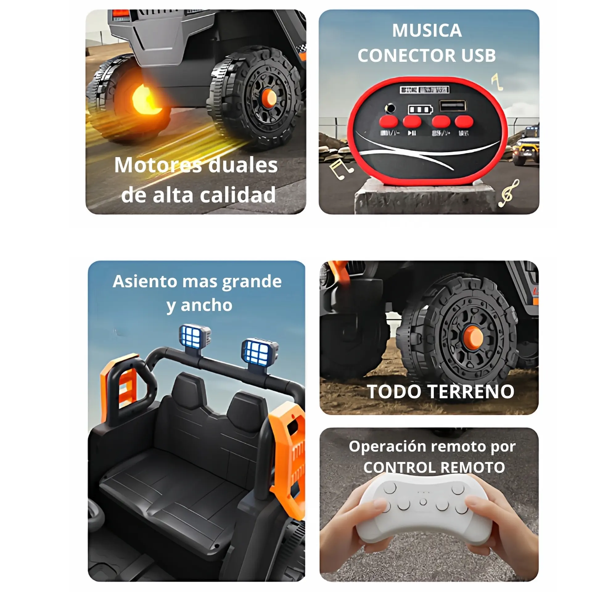 Auto Batería Jeep Eléctrico Infantil 12V Control Blaze Gris  4