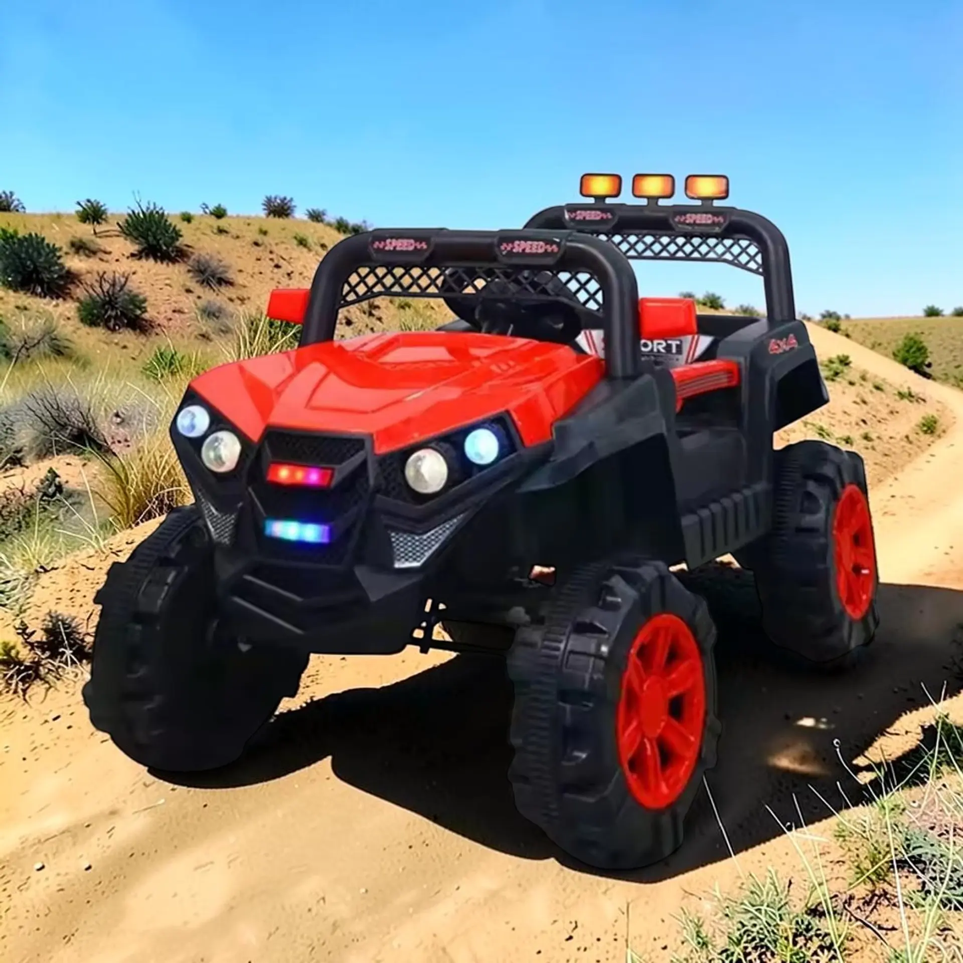 Auto Batería Jeep Eléctrico Infantil 12V Control Trail Rojo  5