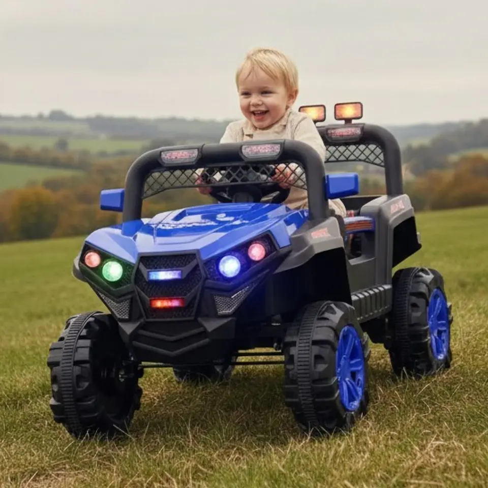 Auto Batería Jeep Eléctrico Infantil 12V Control Trail Azul  4