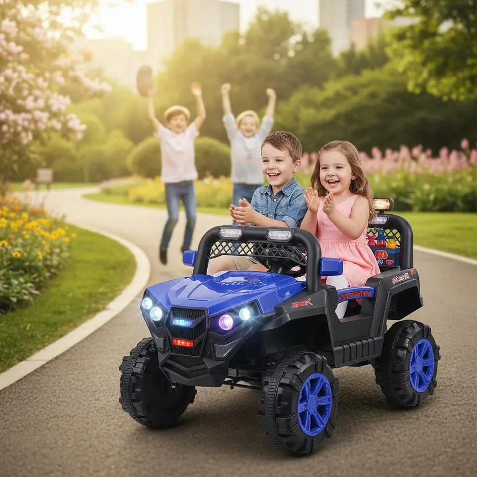 Auto Batería Jeep Eléctrico Infantil 12V Control Trail Azul  3
