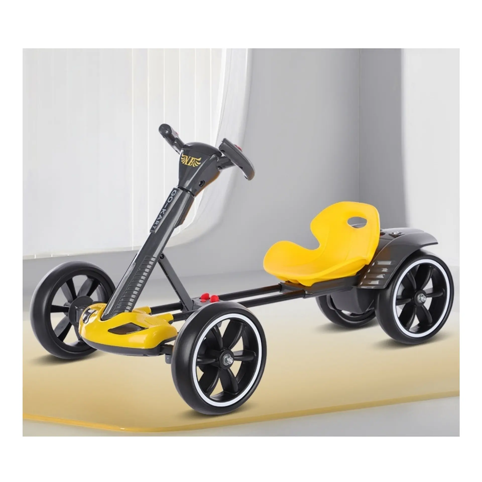 Auto Batería Go Kart Eléctrico Infantil Drift Amarillo 1