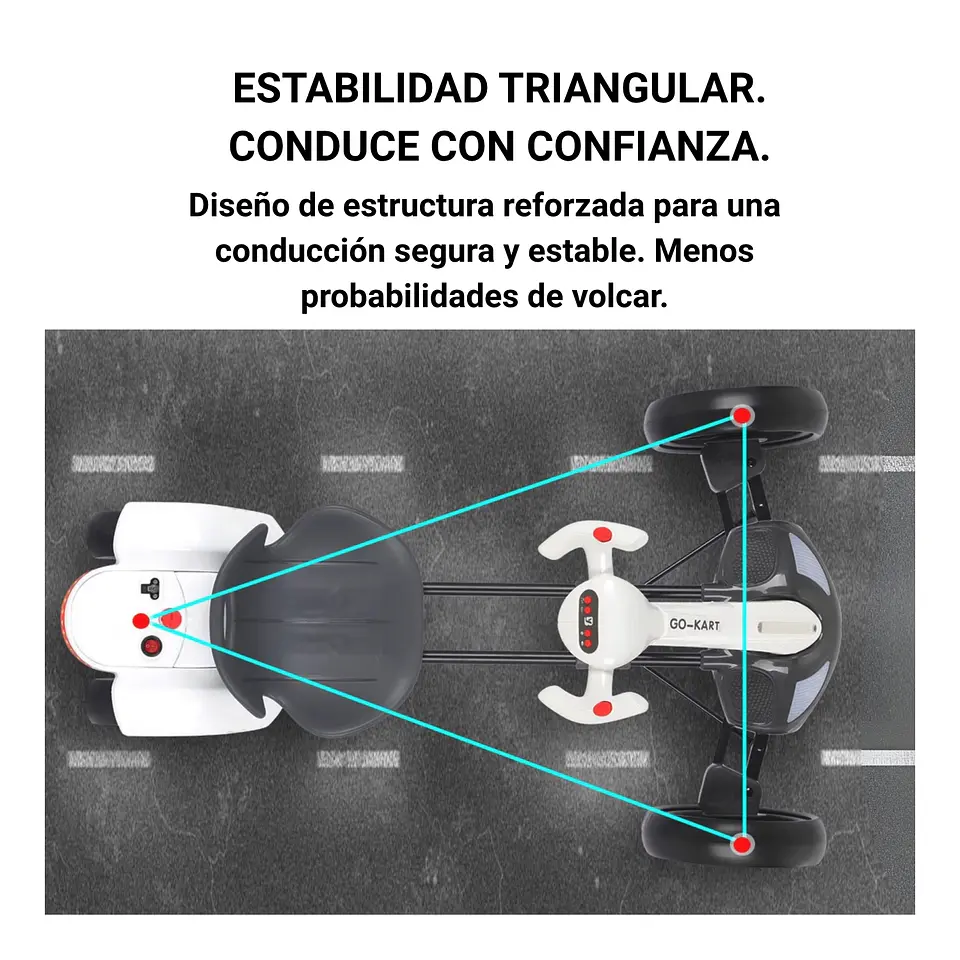 Auto Batería Go Kart Eléctrico Infantil Drift Amarillo 5