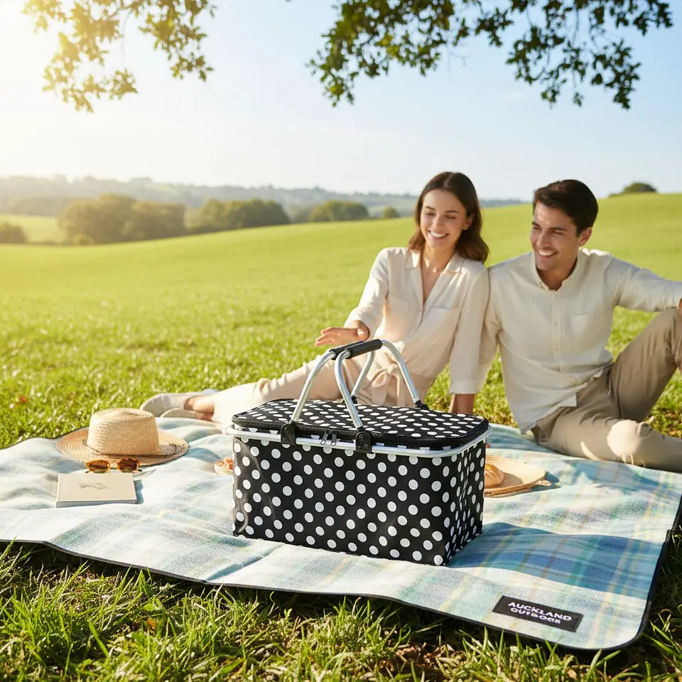 Bolso Termico Plegable Gris Cooler Canasta Picnic 3