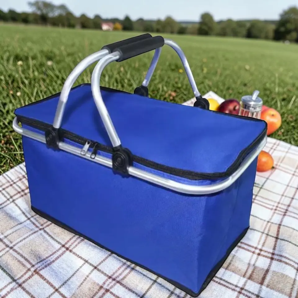 Bolso Termico Plegable Azul Rey Cooler Canasta Picnic 1