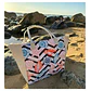 Bolso Playa Lona Algodon Caracoles Con Cierre Fuelle Grande - Miniatura 1