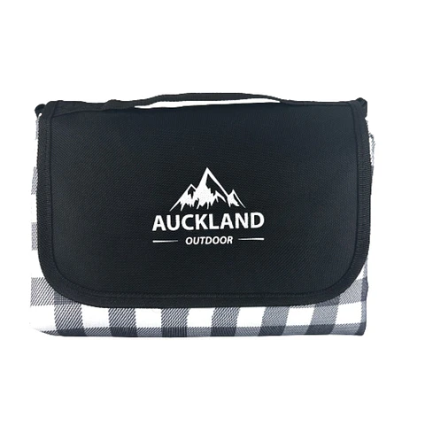 Manta Picnic Impermeable Cuadros Negros 150 x 180 cm