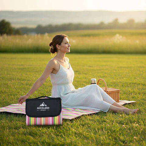 Manta Picnic Impermeable Linea Rosa 150 x 180 cm