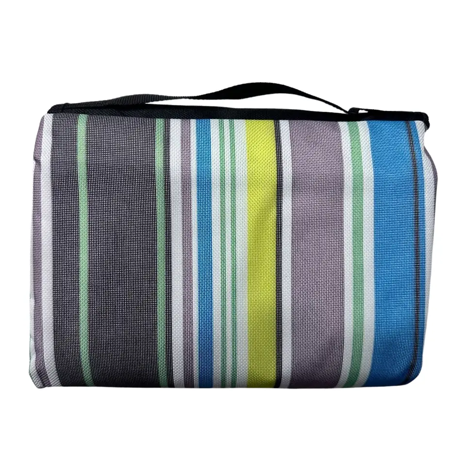 Manta De Picnic Impermeable 150 X 180 Rayas Azules 2