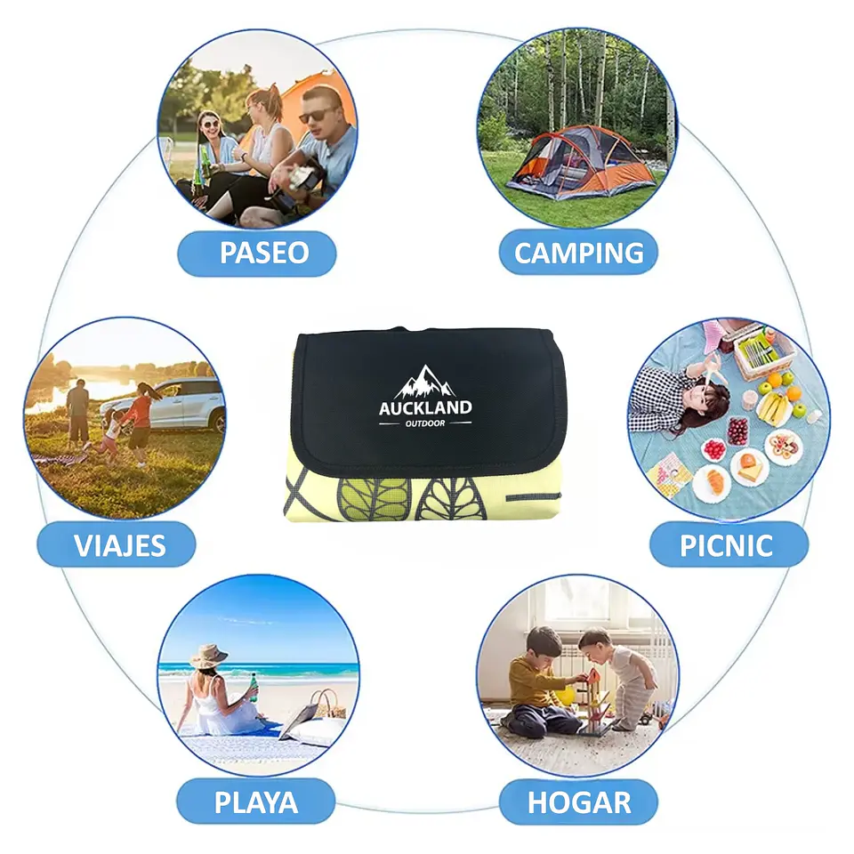 Manta Picnic Impermeable Linea Azul 150 x 180 cm 3