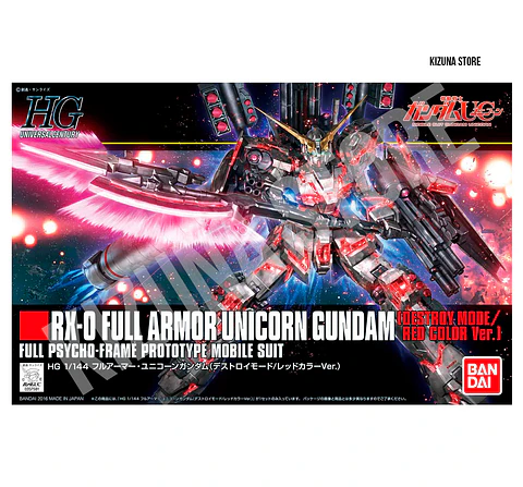 HG Full Armor Unicorn Gundam (Destroy Mode - Frame Red/Rojo)