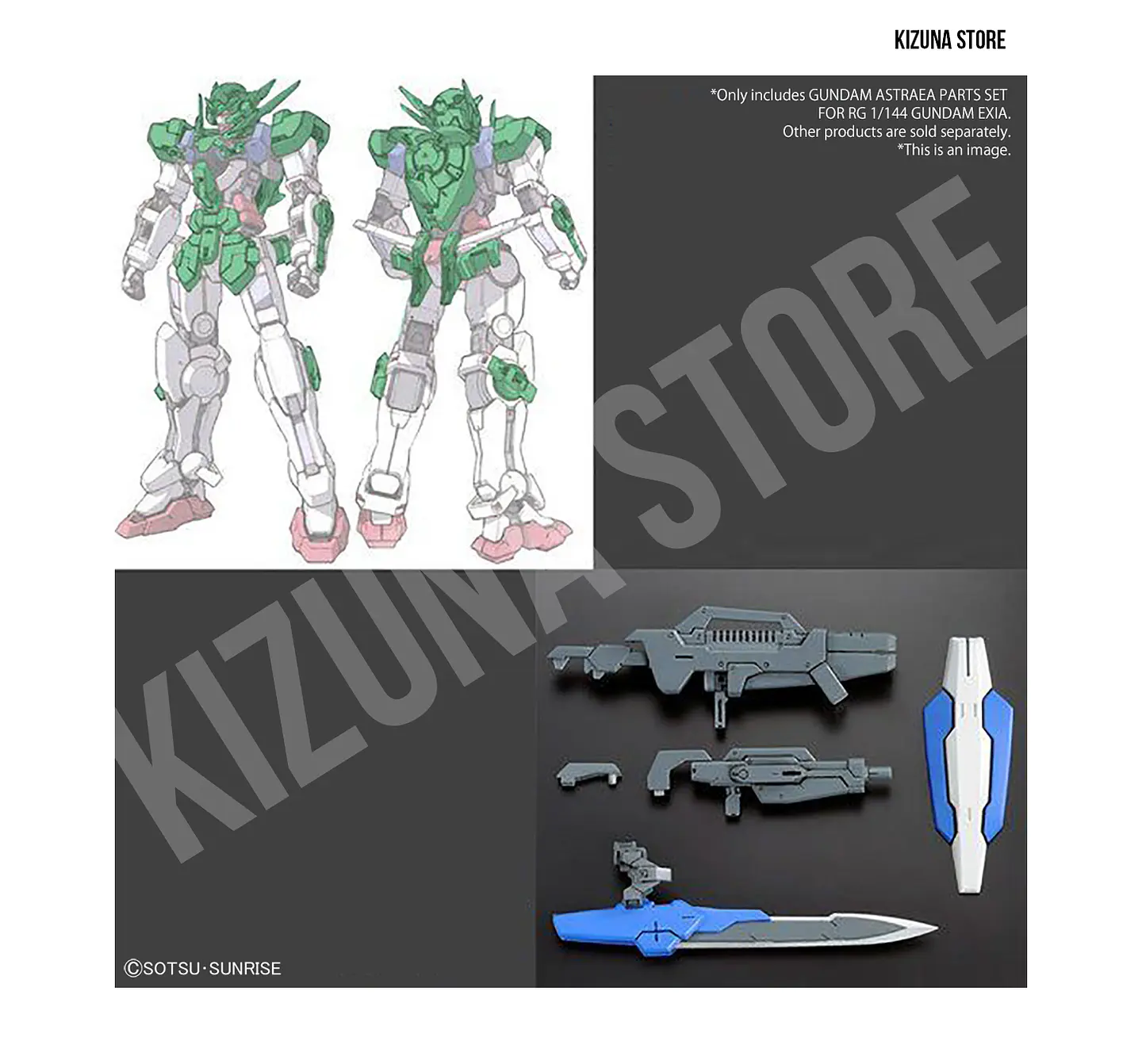 RG Gundam Astraea Parts Set para RG Gundam Exia 4