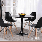 Comedor Mesa Tulip Negra - 4 Sillas Eames Negras 5