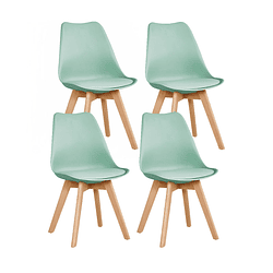 Pack de 4 Sillas Tulip Menta