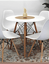 Comedor Mesa Eames Redonda Blanca 80cm + 4 Sillas Eames Blancas