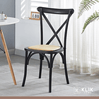 Silla Crossback Madera Rattan Negra 2