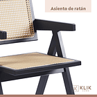 Silla Sitial Butaca Chandigarh Madera Rattan Negra 6