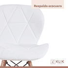 Comedor Mesa Rectangular de Vidrio 120x80 cm + 6 Sillas Radar Blancas 8