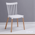 Comedor Mesa Redonda blanca 100cm + 4 sillas Windsor blanca 2