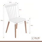 Comedor Mesa Redonda blanca 100cm + 4 sillas Windsor blanca 6