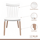 Comedor Mesa Redonda blanca 80cm + 4 sillas Windsor blanca 4