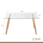 Mesa de Comedor Vidrio Rectangular Nórdica 140x90 cm 4