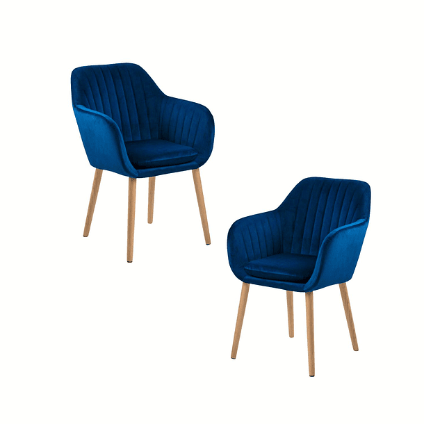 Pack de 2 Butacas Sitiales Poltronas Diamante Terciopelo - Azul 1