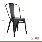 Comedor Mesa Tolix 80x80cm + 4 sillas Tolix Negras 6