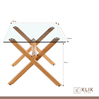 Mesa de Comedor Rectangular Vidrio Cross 140x90cm 4