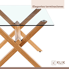 Mesa de Comedor Rectangular Vidrio Cross 140x90cm 6