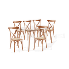 Comedor mesa de vidrio nórdica con sillas Crossback Madera 1