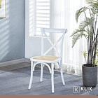 Silla Crossback Madera Rattan - Blanca 2