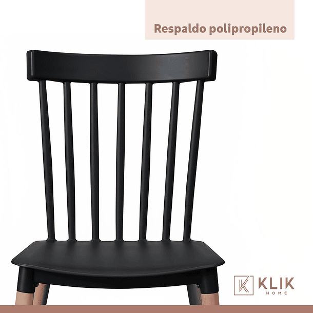 Comedor Mesa Redonda Vidrio 80cm + 4 Sillas Windsor Negras 7