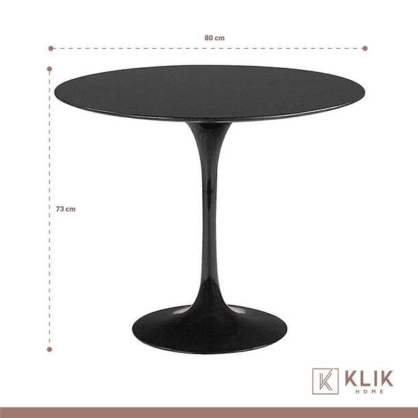 Mesa de Comedor Tulip 80cm - Negra 4