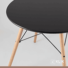 Comedor mesa redonda negra 100cm + 4 sillas Patchwork wood Celeste 7