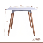 Comedor mesa cuadrada blanca 80cm + 4 sillas Patchwork wood Celeste 6