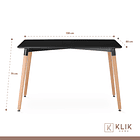 Comedor mesa rectangular negra 120x80 cm + 6 sillas Patchwork wood Celeste 5