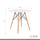 Comedor Mesa Redonda blanca 80cm + 4 sillas Patchwork wood celeste 5