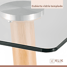 Comedor Mesa de Vidrio Rectangular 120x80 + 6 Silla Crossback Madera 8