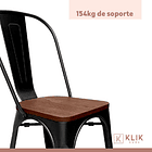 Pack de 4 sillas Tolix con asiento de madera - Negras 6