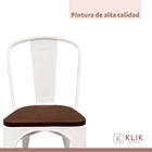 Silla Tolix con asiento de madera - Blanca 7